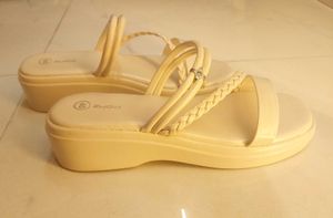 Cream Braided Strap Sandals