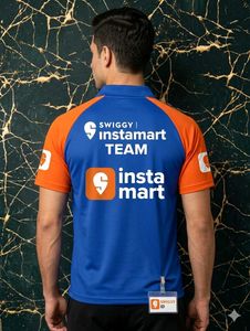 Insta Mart Blue &amp; Orange Polo T-Shirt