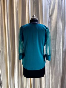 Green mesh formal tops