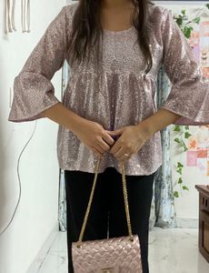 Shimmer Party Wear Top Size L
