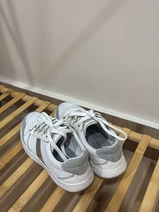 Stylish White & Grey Sneakers