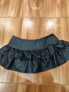 Black Ruffled Punk Mini Skirt