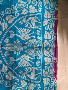 Blue &amp; Light Purple  Silk blend Saree