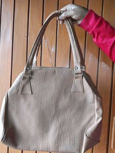 Tan Faux Leather Shoulder Bag