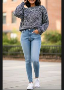 Imported Black & White Knit Sweater