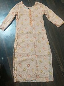 Peach Printed Kurta