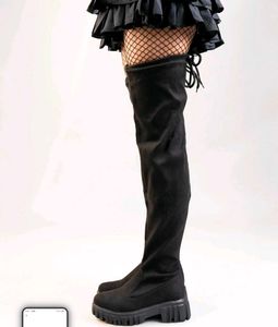 Black Thigh High Boots