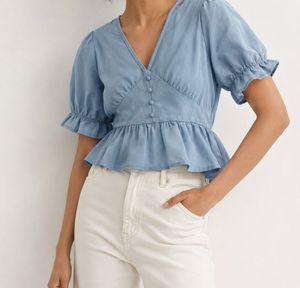 Blue Peplum Top