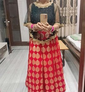 Stunning Red & Black Lehenga Choli Set