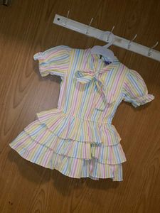 Striped Ruffled Tiered Dress