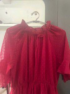 Party Wear Dark Red Dress