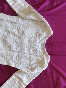 White Pure Cotton Kurta | Full Self Chicken Work |