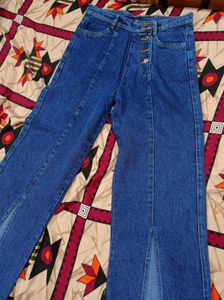 Blue Jeans with Side Slits