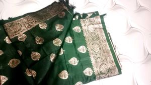 Emerald Green Banarasi Silk Saree