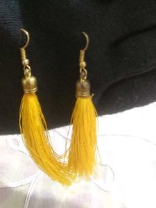 Yellow Tassel Earrings