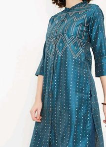 Teal Printed Kurta