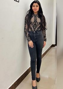 Black Lace Bodysuit & Jeans