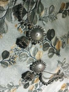 Elegant Silver &amp; Black Jewelry Set