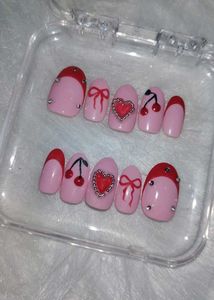 Cute Pink Cherry Press-On Nails