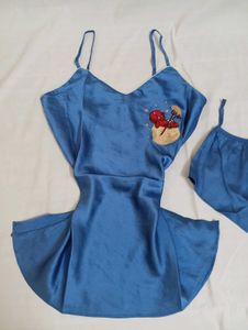 Hot Stuff Blue Satin Set 😈