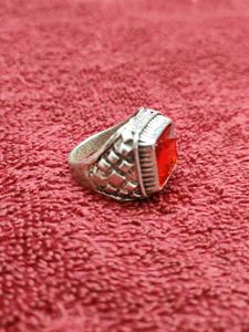 Silver Ring with Red Stone