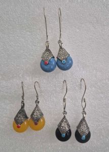 Bohemian Stone Drop Earrings Set - Unused