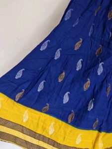 Blue And Yellow Bandhani Lehnga