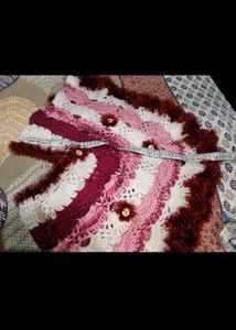 Chunky Knit Poncho with Tassel Trim