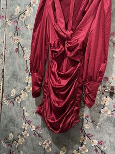 Elegant Red Satin Dress