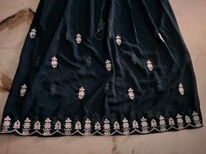 Elegant Teal Kurta with White Embroidery