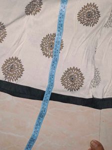 Anarkali Kurta/ A-line Elegant Ivory Printed