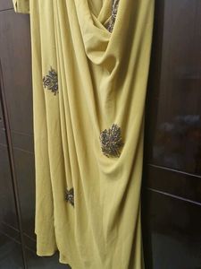 Elegant Mustard Draped Dress Size M