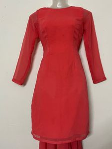 Pintresty Vibrant Coral long gown