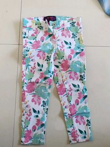Floral Print Girls Pants