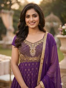 Beautiful Purple Anarkali Suit
