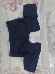 Navy Blue Silk Blouse