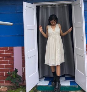 Korean Off White Dress