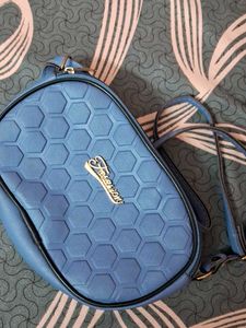 Blue Hexagon Crossbody Bag