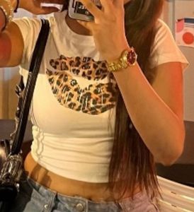 Leopard Lips Crop Top