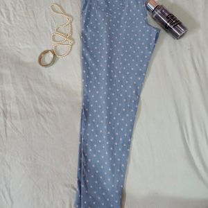 Cute Polka Dot Light Blue Pants
