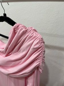 Chic Off-Shoulder Pink Dress