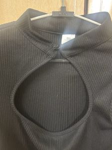 Chic Black Cutout Long Sleeve Top
