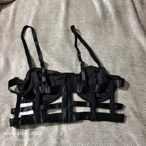 362510. Stylish Black Strappy Bustier Top