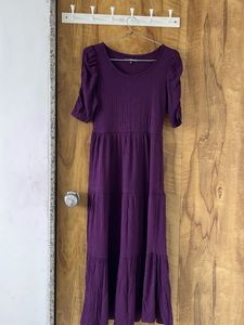 Purple Tiered Midi Dress