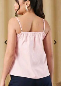 Pink Striped Spaghetti Strap Top