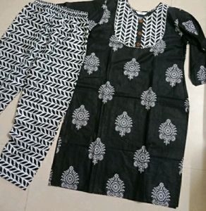 Elevate Your Daily Wardrobe with Pure Jaipuri Cotton Mix Match Kurti Pant Pair by Flora Boutique