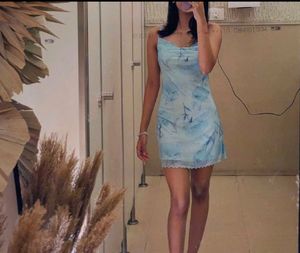 Cute Blue Floral Mini Dress