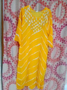 Yellow Embellished Kurta