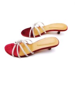 EXPORT QUALITY Burgundy Velvet Block Heel Pumps