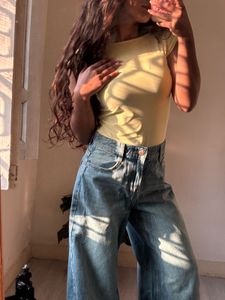 Butter yellow backless top